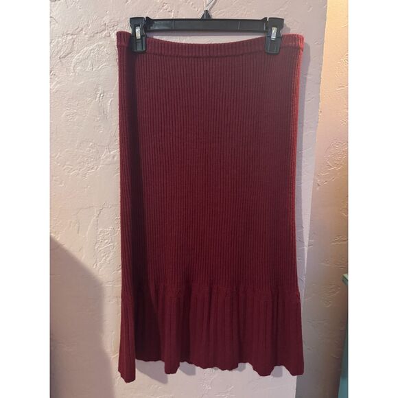 Moda International 2 Piece Ribbed Knit Wool Cardigan Sweater Skirt Set Small Y2K - Picture 7 of 9